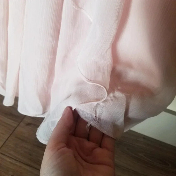 White By Vera Wang Blush Pink Ruffle Maxi  Bridesmaids Dress 2 - Picture 6 of 15